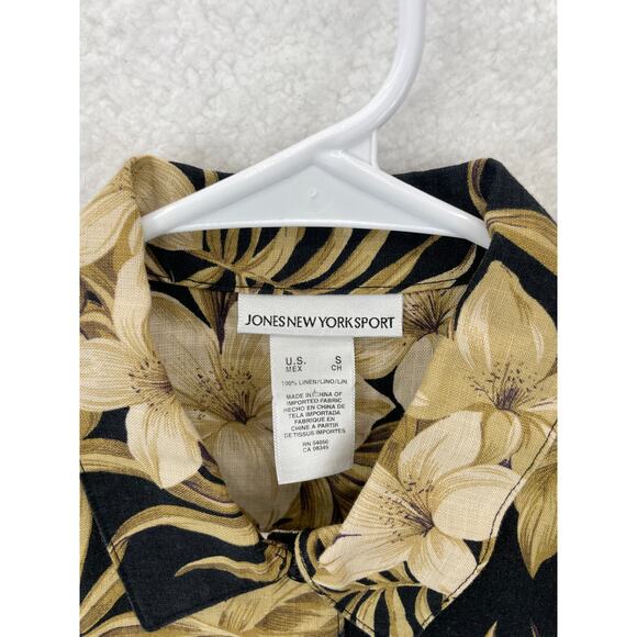 Jones New York Sport Linen Hawaiian Shirt Women’s S Floral Aloha Button Up - Picture 3 of 6